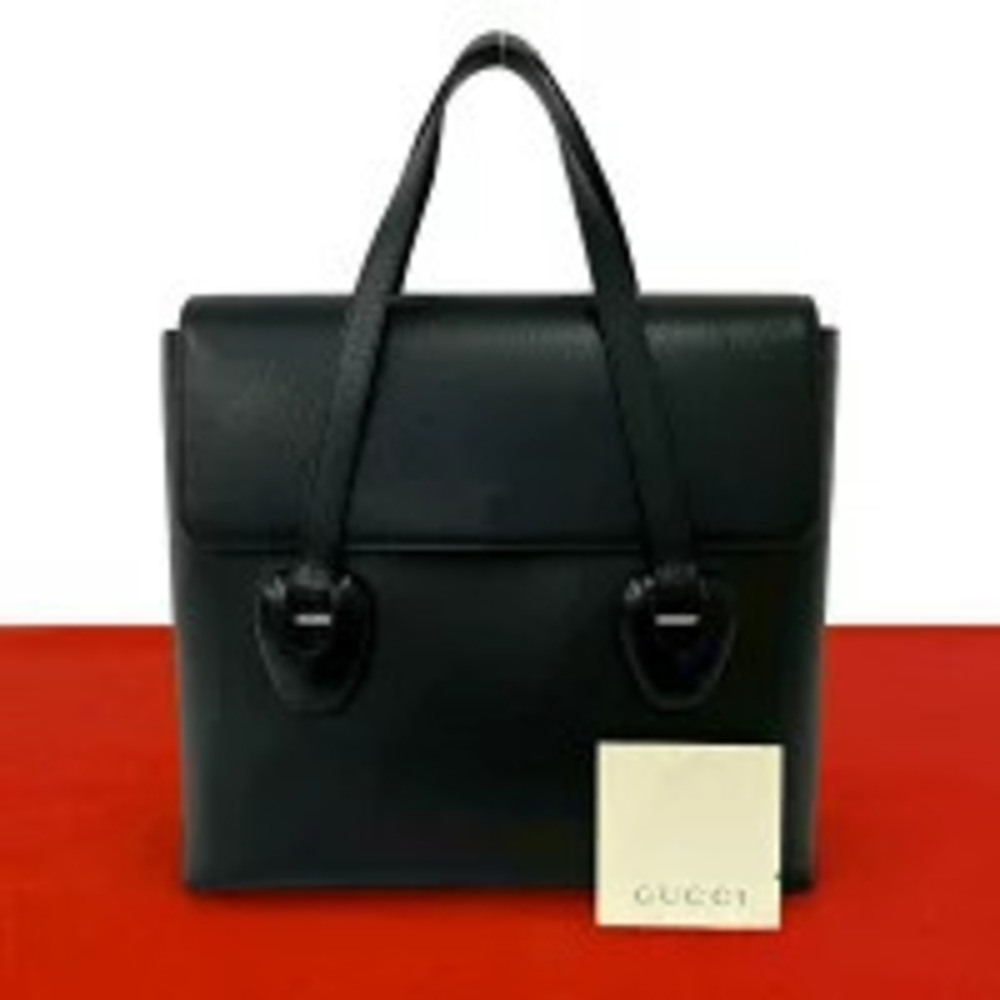 Gucci Leather Tote Bag Black